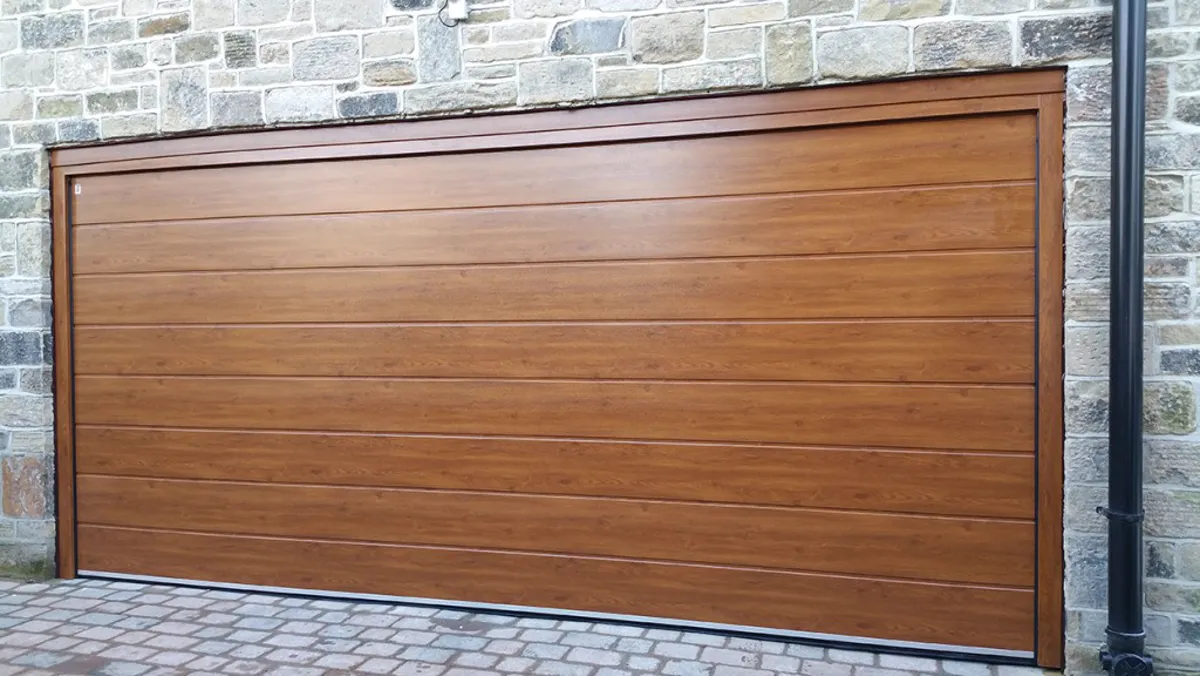 Garage-door panel and hardware